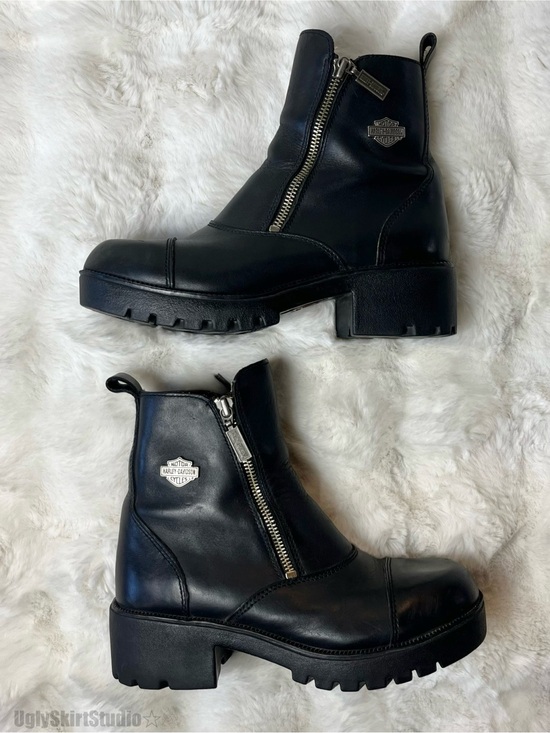 Harley-Davidson Shoes - Authentic Vintage Harley Davidson Cynthia Chunky Platform Boots #82016 / Y2K Alt